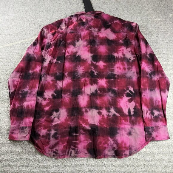 Decibel Tye Dye Long Sleeve Button Up Shirt Pink Black Men’s Size XXL - Picture 7 of 8